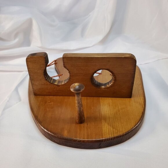 Wooden Baseball Glove Shaped Bat and Ball Holder Display Rack With Peg - Picture 3 of 10